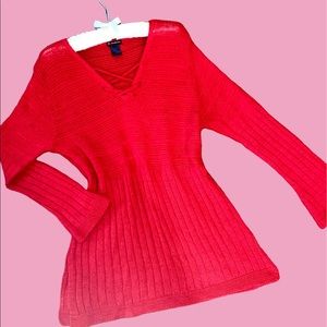 ❤️ Valentines Lace-Up Red Sweater ❤️